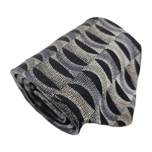 Daniel Craig Necktie Silver Geometric Pattern Men's Italian Silk Neck Tie - Picture 1 of 5