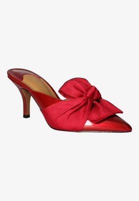 Tacón de aguja J. Renee Mianna Mule para mujer 9 rojo espuma viscoelástica punta puntiaguda TZP1048 Foto 1 de 4