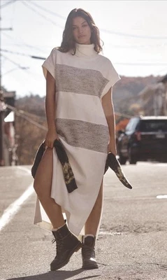 Poncho de práctica diaria Anthropologie vestido midi marfil acogedor boho cómodo mediano nuevo con etiquetas Foto 1 de 4