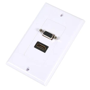 1 Port Female 1 Port VGA Female AV Wall Outlet Video Socket Face Connec NEW - Afbeelding 1 van 7