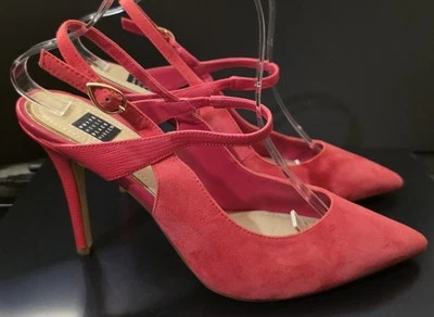 White House Black Market 9.5M Heels  4" Leather Suede Sling Pointed Toe - Image 1 of 4