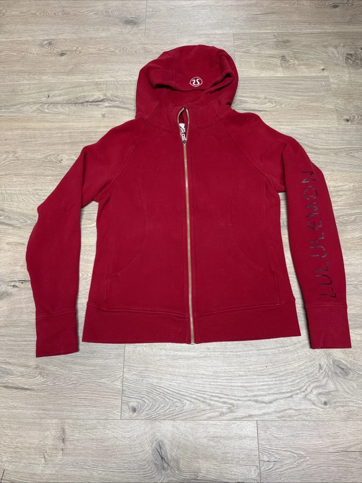 LULULEMON SCUBA HOODIE COTTON FLEECE - SIZE 12 - RED - Image 1 of 4
