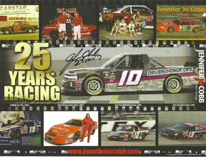 SIGNED! JENNIFER JO COBB #10 NASCAR CAMPING WORLD "25 YEARS OF RACING" POSTCARD - Picture 1 of 2