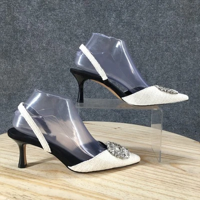 INC International Concepts Shoes Womens 7 M Slingback White Stiletto Heels NEW - Image 1 of 4