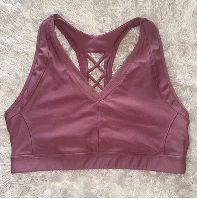 Avia Bra Sports Two Tone coral Racerback Criss Cross Straps Pullover Large - Image 1 of 4