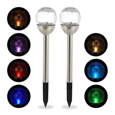 20 x Gartenleuchte Glaskugel LED Solarlampe Farbwechsel Kugellicht Gartenlicht - Bild 1 von 4