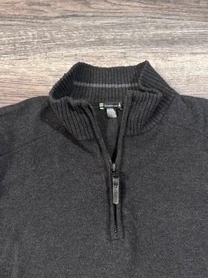 ¡CALIENTE! Suéter Smartwool Para Hombre Pullover Grande Negro Mezcla Lana Merino 1/4 Cremallera Foto 1 de 4