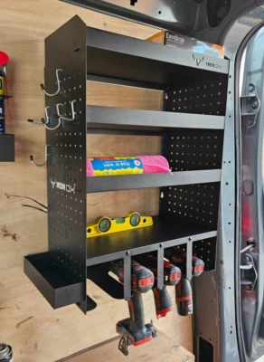 Van Racking Drill Storage Cordless Drill Rack With Shelf Wall Mounted 4 shelves - Image 1 of 4