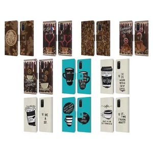 HEAD CASE DESIGNS COFFEE ADDICTS LEATHER BOOK WALLET CASE FOR SAMSUNG PHONES 1 - Picture 1 of 16