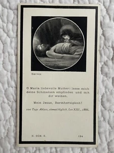 Tarjeta de oración santa funeral de muerte alemana de colección 1935 - Imagen 1 de 2