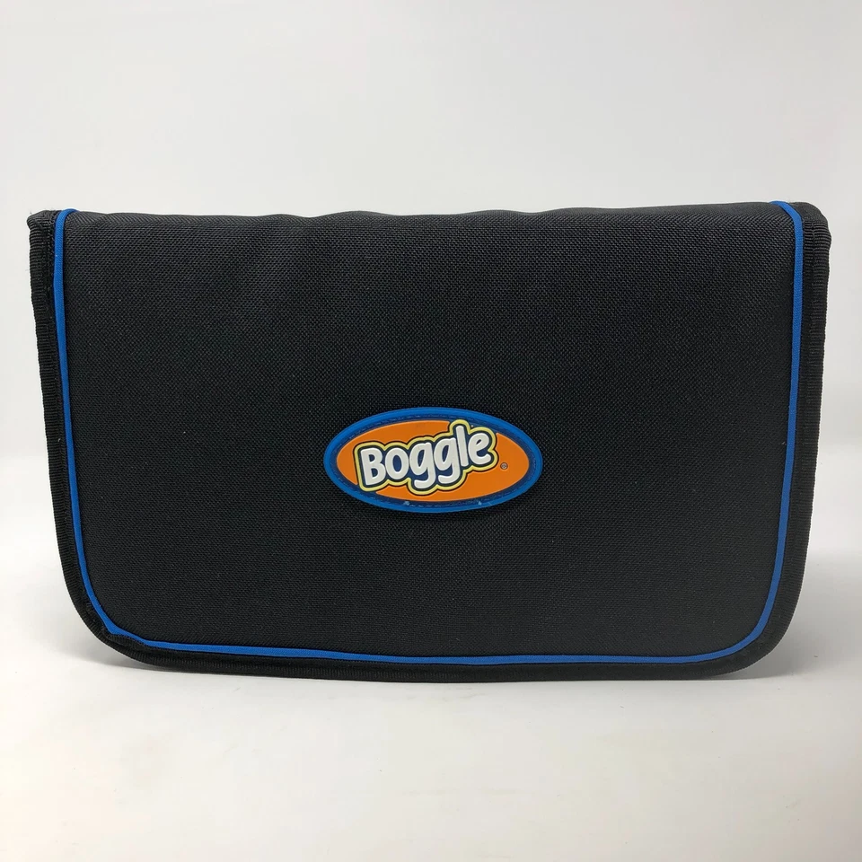 2003 DELUXE BOGGLE Game Travel Edition Zipper Folio Black Case Hasbro COMPLETE - Image 1 of 3