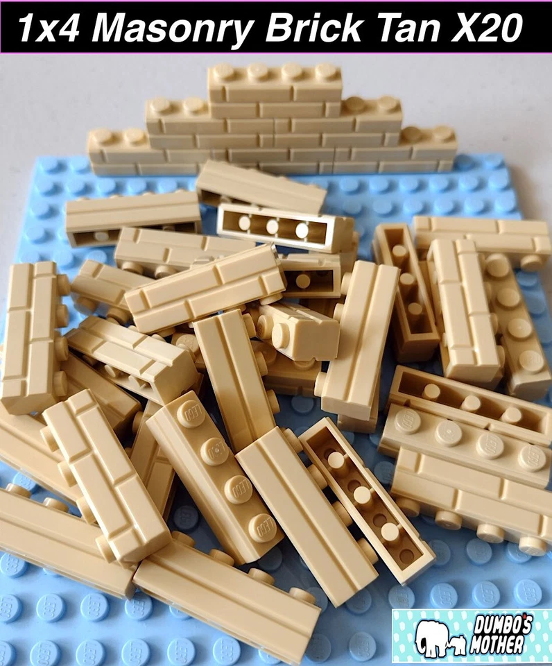 Lego 1x4 Masonry Brick Tan Wall Castle House Building Parts NEW X20 - Image 1 of 1