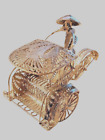 Vintage Oriental Chinese Silver Bicycle Rickshaw Figurine