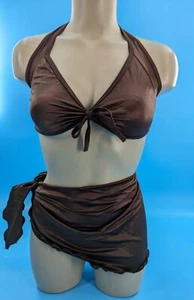 BODYZONE CONVERTIBLES marrón halter top y bufanda falda gogo bailarina - Imagen 1 de 3