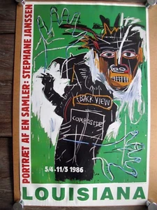 JEAN-MICHEL BASQUIAT: SELF PORTRAIT 1983, VERY RARE EXHIBITION POSTER 1986 40x24 - Picture 1 of 8