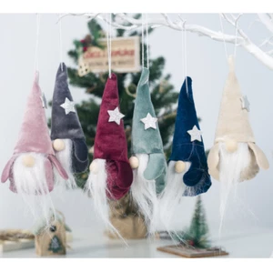 Franela de Navidad Muñeca Sin Rostro Santa Árbol de Navidad Colgante Adorno Fiesta Decoración - Imagen 1 de 11
