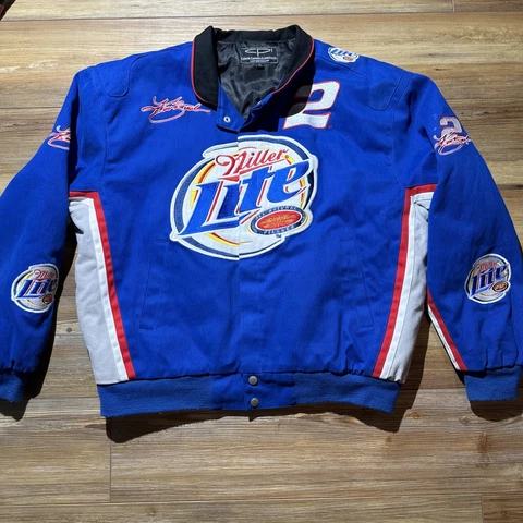 Kurt Busch Miller Lite Nascar Racing Jacket Size XL Cover