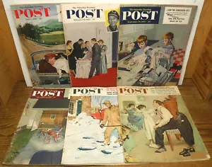 6 The Saturday Evening Post 1950's magazine lot all George Hughes art covers - Picture 1 of 7