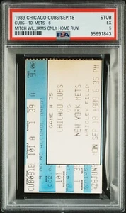 1989 Chicago Cubs Ticket Stub PSA 5 - Mitch Williams Only Career Home Run - Picture 1 of 2