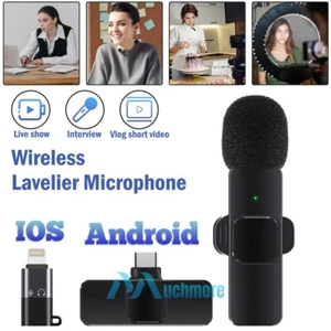 Wireless Lavalier Microphone Mini Mic Audio Video Recording For Android iPhone - Picture 1 of 26