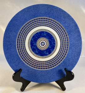 Christofle Porcelaine Oceana Bleu Byxance Micro Gold Dinner Plate 12 Inch - Picture 1 of 7