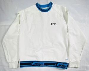 Cookies CKS SF Sweater Mens SZ S White Blue Black Long Sleeve Pullover FAST SHIP - Picture 1 of 8
