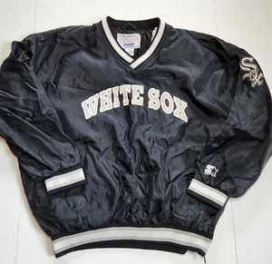 Chaqueta Pullover De Colección Chicago White Sox Starter Spellout Talla Para Hombre XL Negra - Imagen 1 de 10