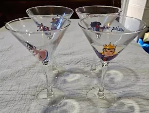 Disney Villain Martini Glasses Captain Hook/Ursula/ Evil Queen & Maleficent - Picture 1 of 14