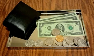 NEW! Silver Metal POCKET CHANGE Coin Tray, Trinket Dish, Key Caddy - (TRAY ONLY) - Bild 1 von 7