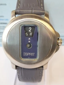 ESPRIT JUMP HOURS QUARTZ BLUE DIAL 1607 MEN'S FULL WORKING VINTAGE WATCH - Picture 1 of 19