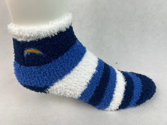 San Diego Chargers Fuzzy Rainbow Stripe Socks Medium - Image 1 of 1