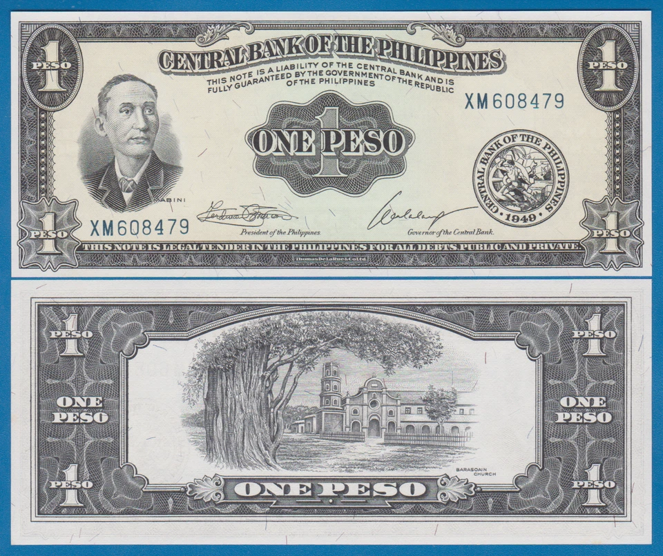Filipinas 1 Peso P 133h UNC 1949 Assinatura 7 ( P 133 h ) - Imagem 1 de 1