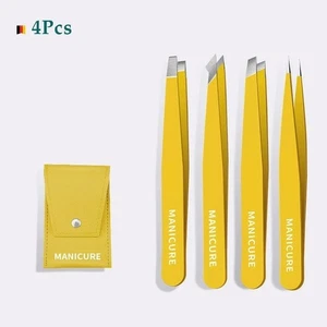 Eyebrow Tweezers Eyebrow Clip 4 pcs/Set Hair Beauty Pluckers Stainless Steel - Picture 1 of 14