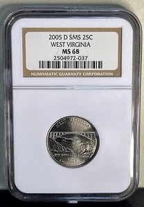 2005-D 25C West Virginia NGC MS69 (Satin Finish) - Washington 50 States Quarters - Picture 1 of 2