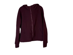 Vital Life Women Hooded Zip Up Jacket Burgundy 2XL NWT Fleece Lined Athletic - Picture 1 of 7