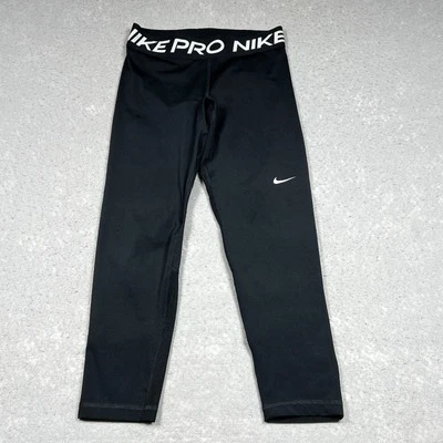 Nike Pro Leggings Womens Size Small Black Mesh Stretch Performance Inseam 22 in - Image 1 of 4