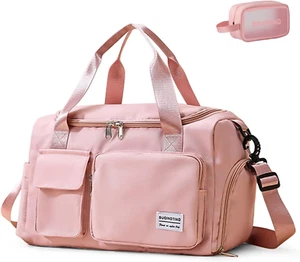 Small Gym Bag for Women, Waterproof Travel Duffle Bag Carry on Weekender Bag wit - Picture 1 of 8