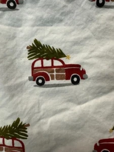 POTTERY BARN Komplettes Lakenset HOLZ Spannbetttuch/Flach/2 Kissenbezüge WEIHNACHTSBAUM - Bild 1 von 4