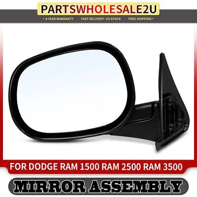 Nuevo espejo retrovisor negro texturizado para conductor para Dodge Ram 1500 1998-2001 Ram 2500 1998-2002 Foto 1 de 4