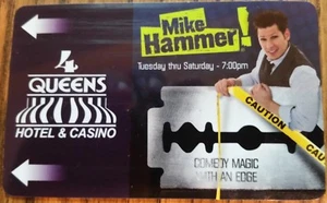 4 FOUR QUEENS Hotel Casino Room Key Collectible Las Vegas Mike Hammer Comedy - Picture 1 of 1