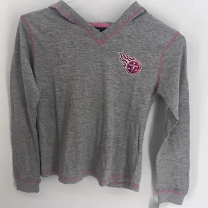 NWT Girl’s NFL Tennessee Titans Two Toned Gray Pink Long sleeve w Hoodie - Picture 1 of 6