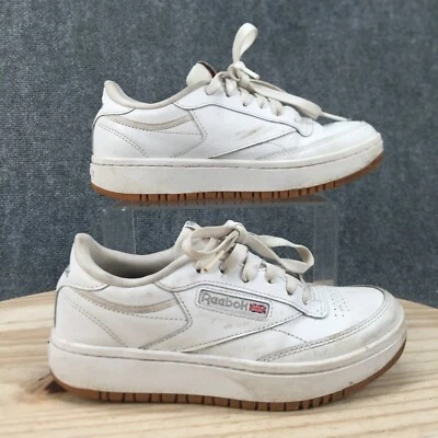 Reebok Zapatos Juveniles 4 Club C Doble Informal Tenis Cuero Blanco Con Cordones GX7835 Foto 1 de 4
