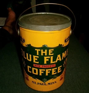 Saubere 3 Pfund Blue Flame Kaffeedose, Griggs Cooper Grocers, St Paul, Minnesota - Bild 1 von 7