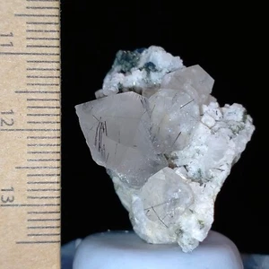 Rutilated Quartz crystal cluster w/ Riebeckite needles raw mineral specimen 60ct - Picture 1 of 7