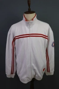 LE JEAN DE MARITHE + FRANCOIS GIRBAUD White Stripe Fleece Track Jacket Size XL - Picture 1 of 18