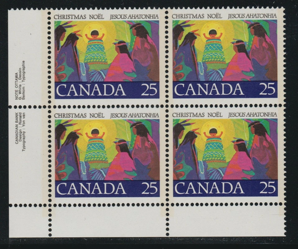 1977 Canada SC# 743 LL - First Christmas Carol - Plate Block M-NH Lot # 2806c - Image 1 of 1
