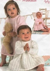 Vintage Strickanleitung für ein hübsches Babykleid, Matineejacke und Mütze. - Bild 1 von 2