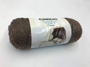 Yarnspirations CARON Simply Soft Tweeds Taupe/Cocoa Brown 5 oz 250 yds - Picture 1 of 2