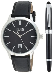 Hugo Boss Oficial Analógico Dial Negro Reloj y Bolígrafo Hombre Set -1570078 - Imagen 1 de 7