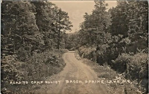 Road to Camp Elliot Bacon, Spring Lake Maine Vintage Real Photo ME Postcard - Picture 1 of 2